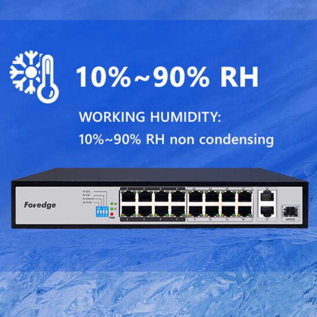 Switch AI Gigabit 16+2 cổng POE 500M Foredge AI6016H